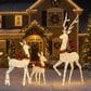 HOMLUX 3-Piece Cotton Rope Reindeer with Warm White LED Lights in White, , large