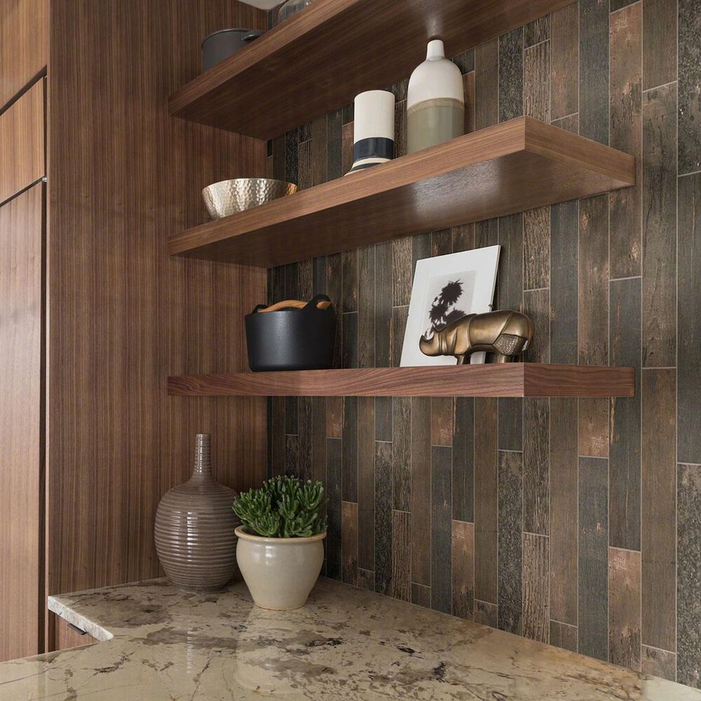 Shaw Emberwood Burned 2.5&quot; x 16&quot; Porcelain Tile, , large