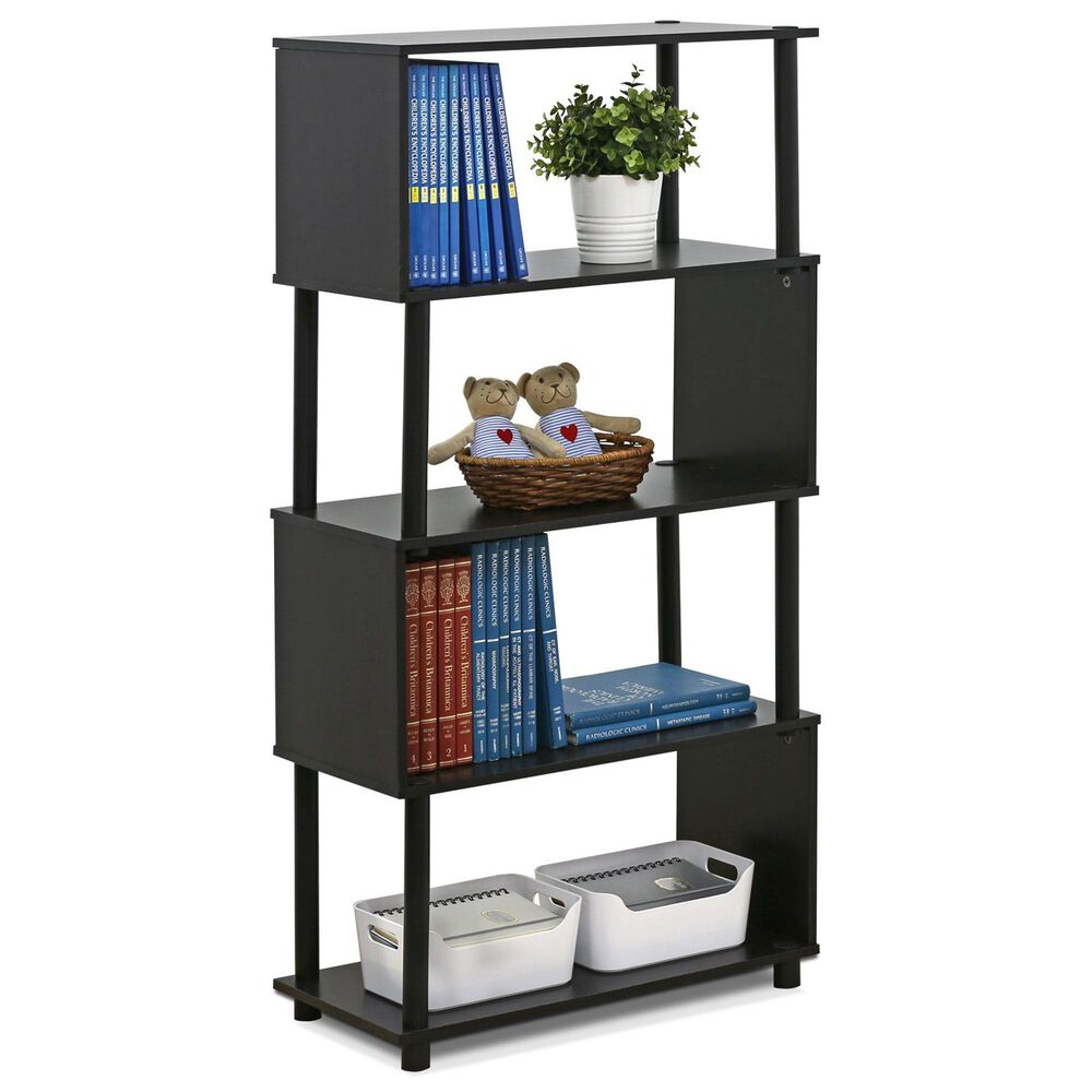 HOMLUX Flexi 5-Tier Rack Bookshelf in Espresso, , large