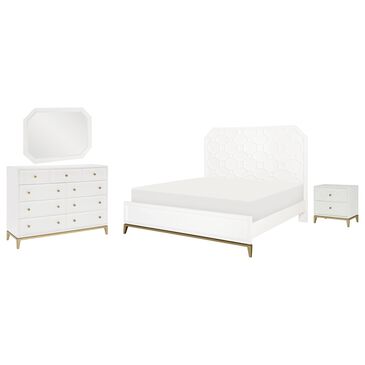 Legacy Classic Chelsea 4-Piece Queen Bedroom Set in White and Gold, , large