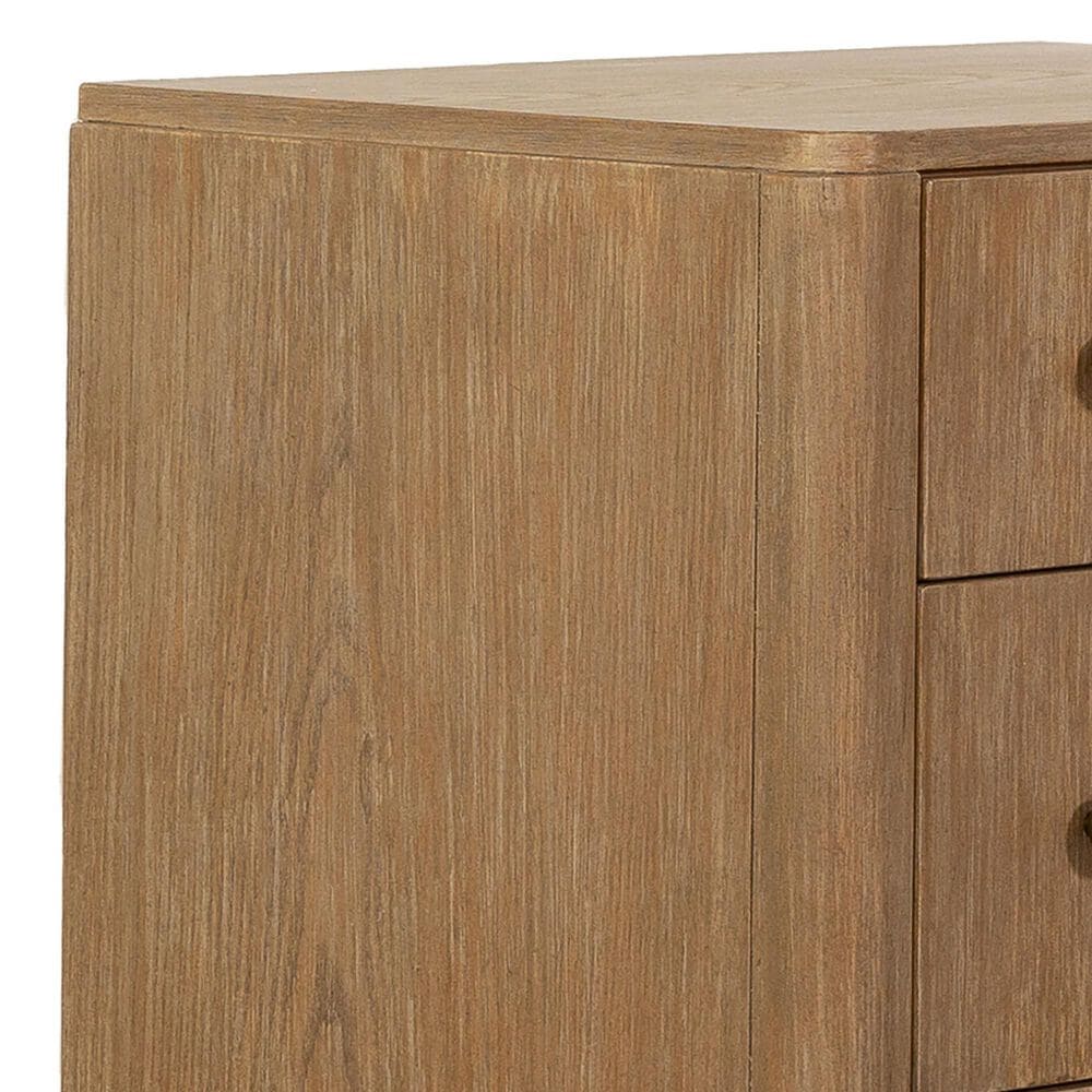 Pacific Landing Arini 3-Drawer Nightstand in Sand Wash and Aged Brass, , large