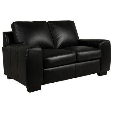 North American Leather Co Vantage Leather Loveseat in Raven, , large