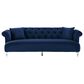 Blue River Elegance Stationary Sofa in Blue Velvet, , large