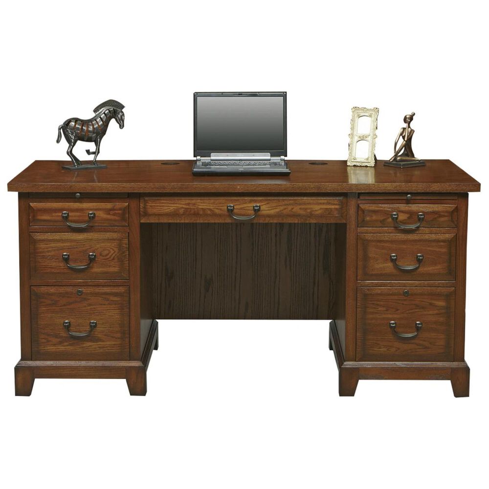 Bakersfield Traditional Medium Walnut Executive Desk, , large