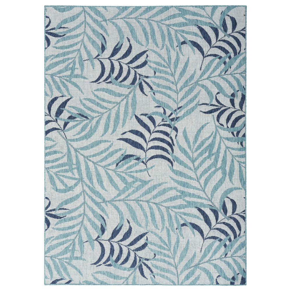 Nourison Garden Oasis Nature Blue 6&#39; x 9&#39; Indoor/Outdoor Area Rug, , large