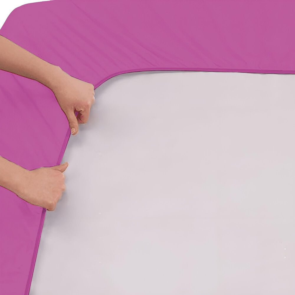 Trade Linker 3-Piece Twin/Twin XL Microfiber Sheet Set in Hot Purple, , large
