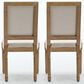 Hearth and Haven Upholstered Side Chair with Square Backrest in Beige (Set of 2), , large