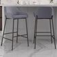 LumiSource Daniella Bar Stool with Grey Upholstery in Black (Set of 2), , large