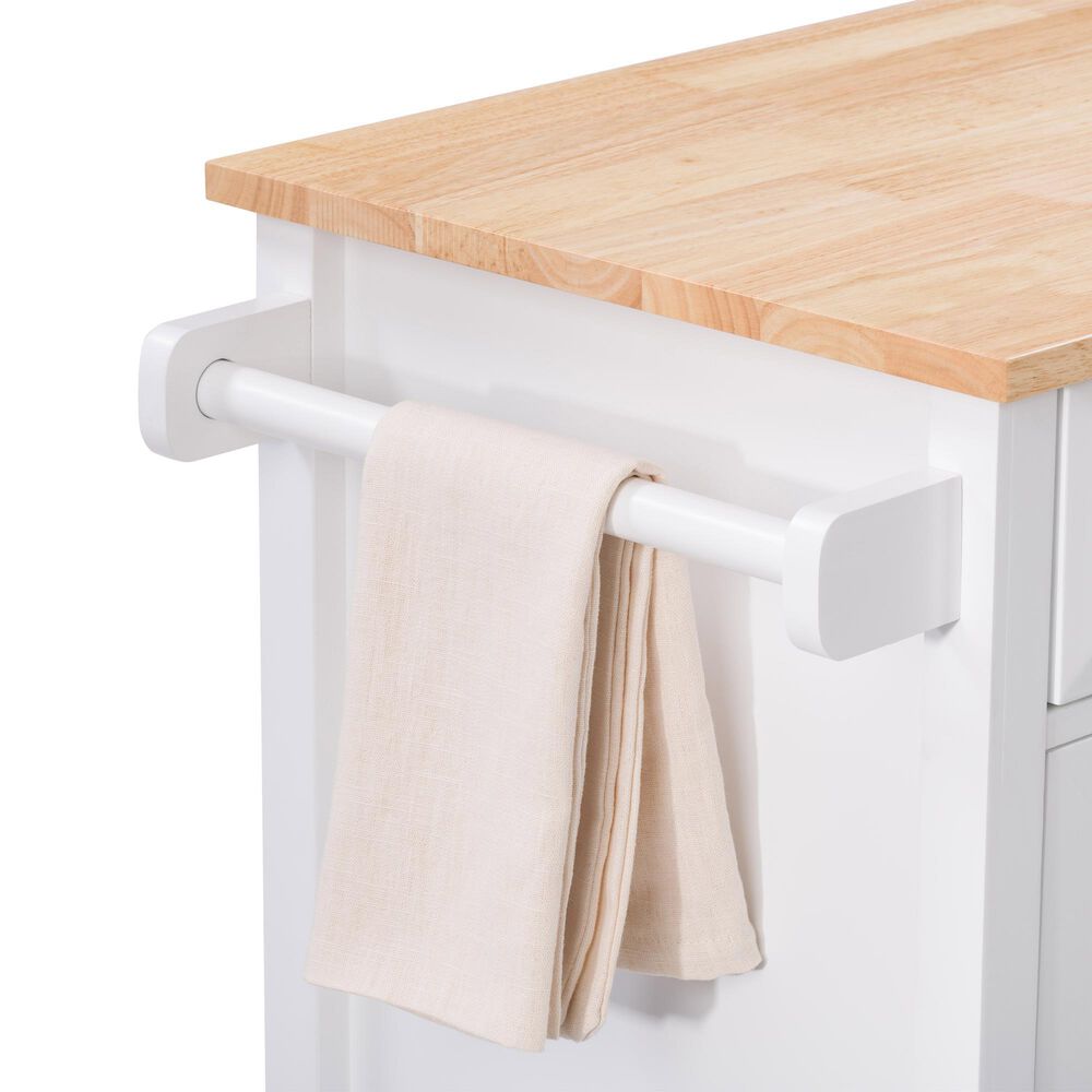 CorLiving Sage 2 Shelves Kitchen Cart in White, , large