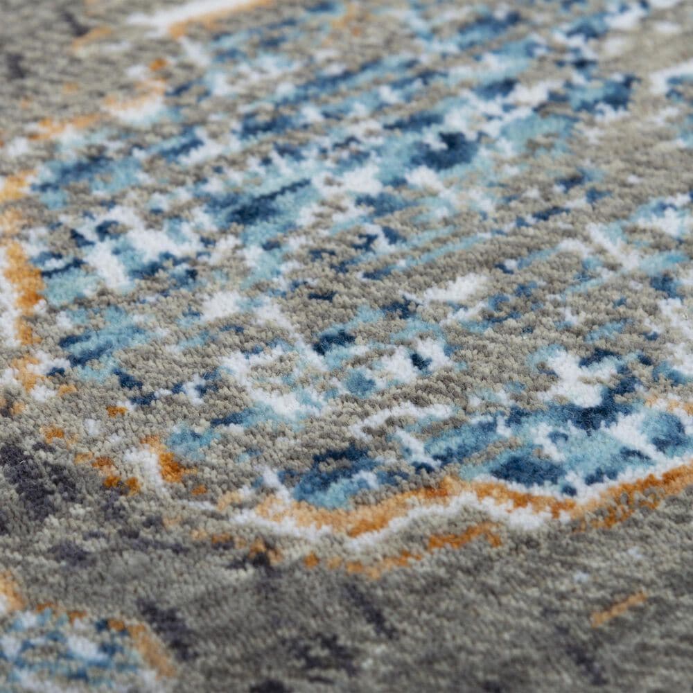 RIZZY Signature Gray and Multicolor 9" x 12" Area Rug, , large