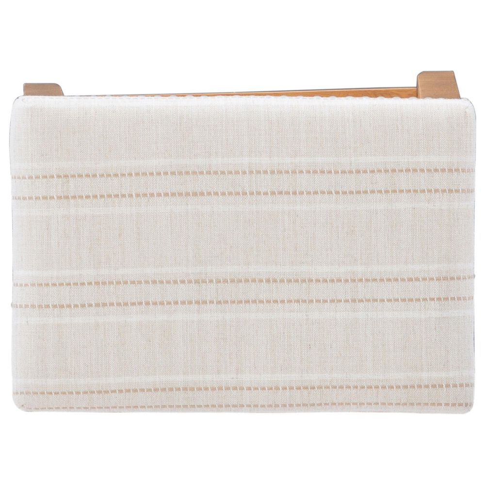 Linon Home Decor Claridge Counter Stool with Striped Beige Cushion in Rustic Brown, , large