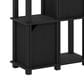 HOMLUX 3-Tier Storage Bookcase with Two Doors in Black Oak and Black, , large