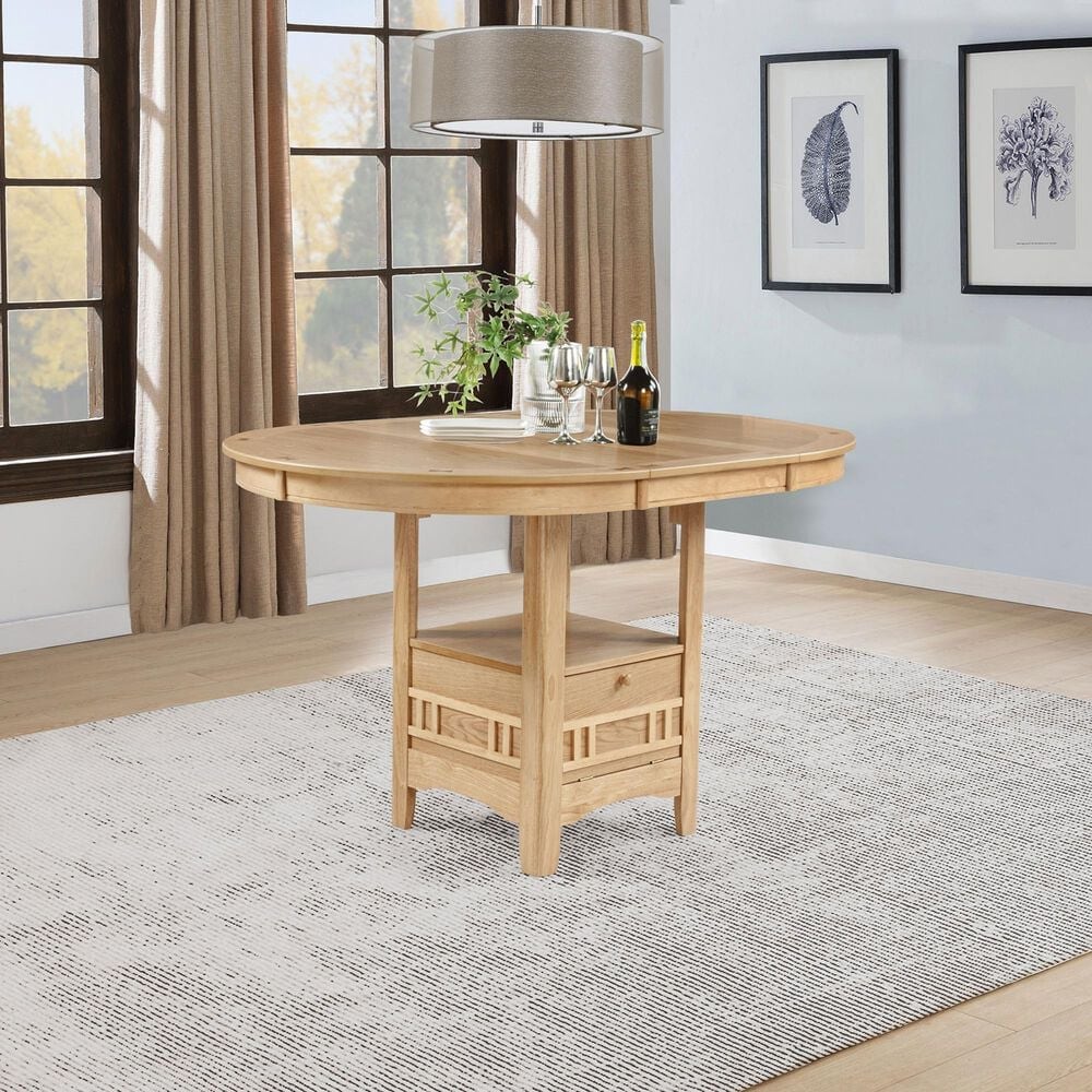 Coaster Lavon Extendable Counter Height Dining Table in Light Oak - Table Only, , large