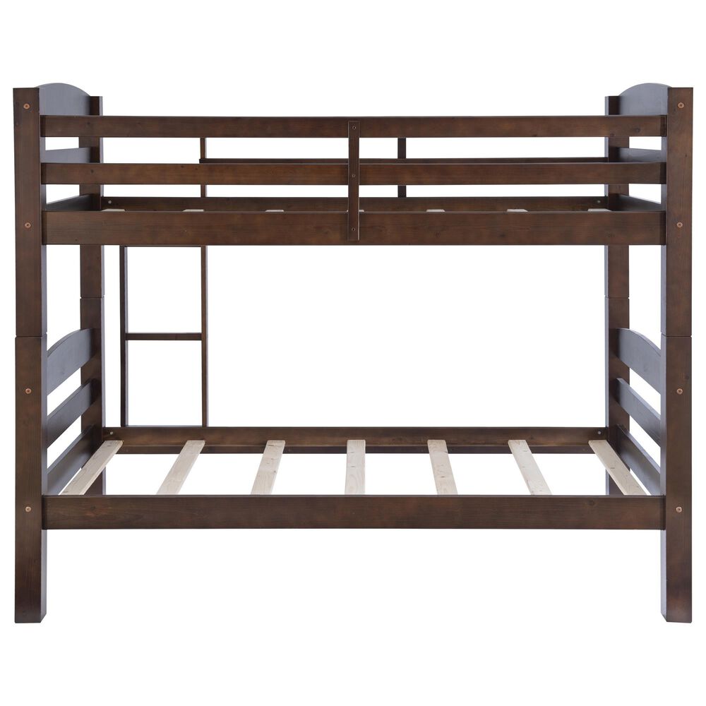 Linon Home Decor Levi Twin Over Twin Bunk Bed in Espresso, , large