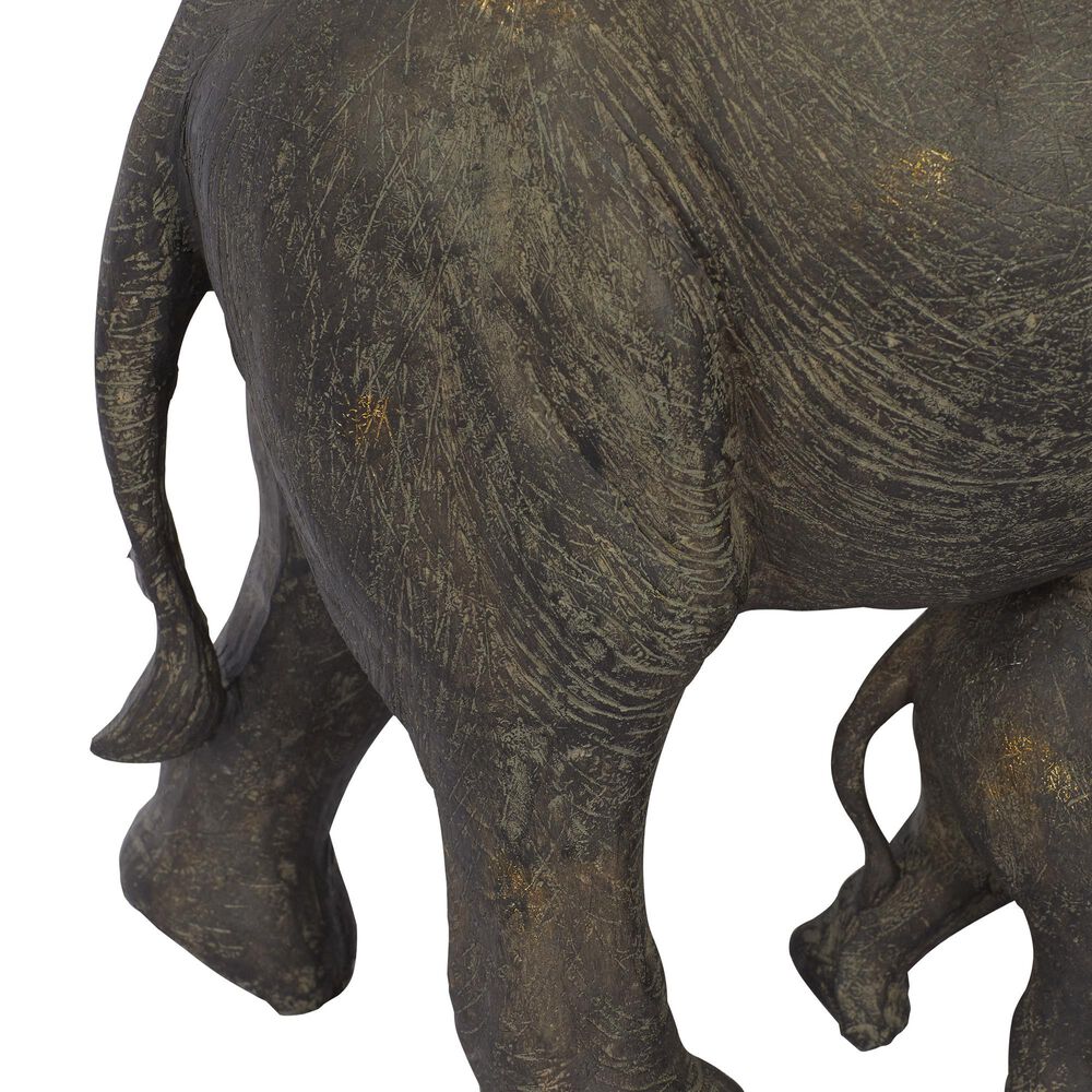 Maple and Jade Eclectic Elephant Sculpture in Dark Grey, , large