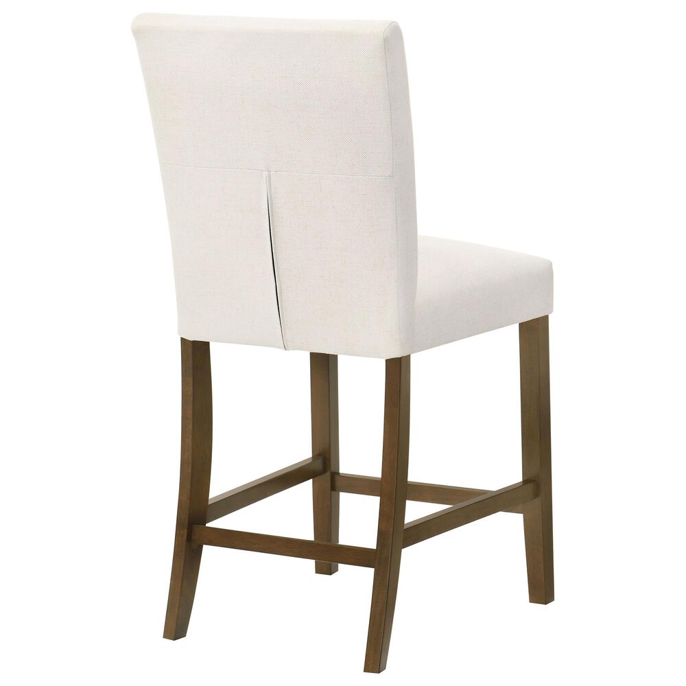 Coaster Paxton Counter Chair with Beige Upholstery in Warm Brown, , large