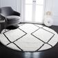 Safavieh August Shag 6"7" Round Ivory and Dark Grey Area Rug, , large
