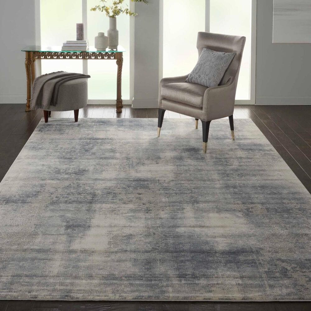 Nourison Rustic Textures Blue and Ivory 9&#39;3&quot; x 12&#39;9&quot; Area Rug, , large