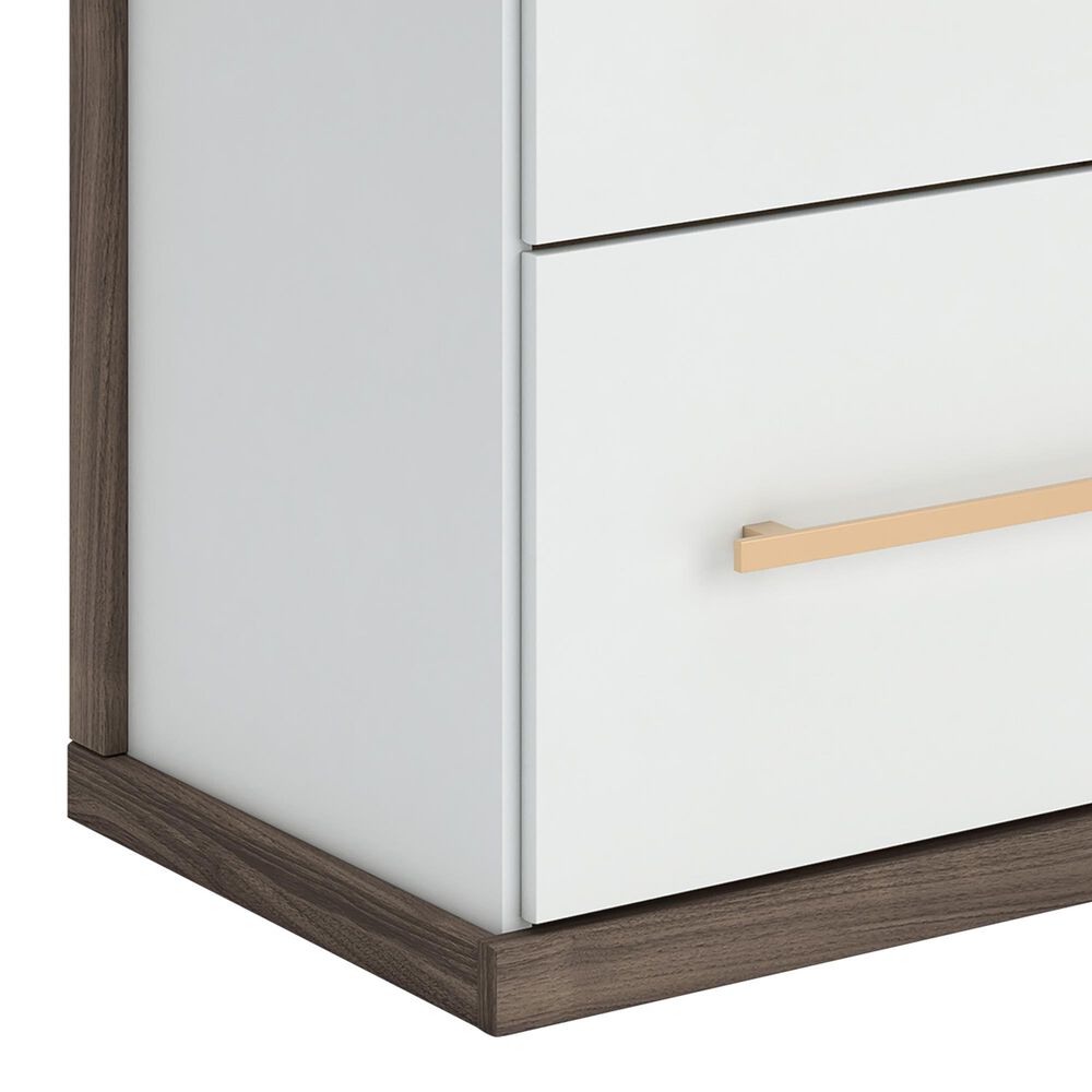 Ashley Kendanport 2-Drawer Nightstand in Dark Brown and Matte White, , large