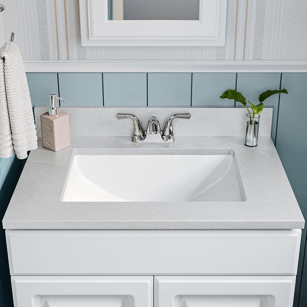 MS International 20" Rectangular Undermount Porcelain Bathroom Sink in White, , large