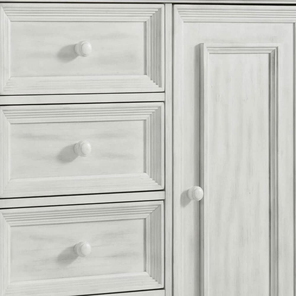 Oxford Baby Weston 4 Drawer 4 Shelf 1 Door Chifferobe in Vintage White, , large