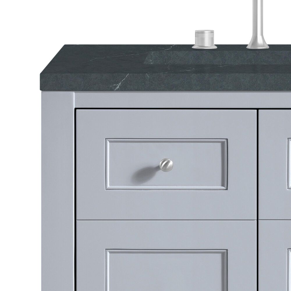James Martin Vanities Breckenridge 30&quot; Single Bathroom Vanity in Serenity Blue with 3 cm Charcoal Soapstone Quartz Top and Rectangular Sink, , large