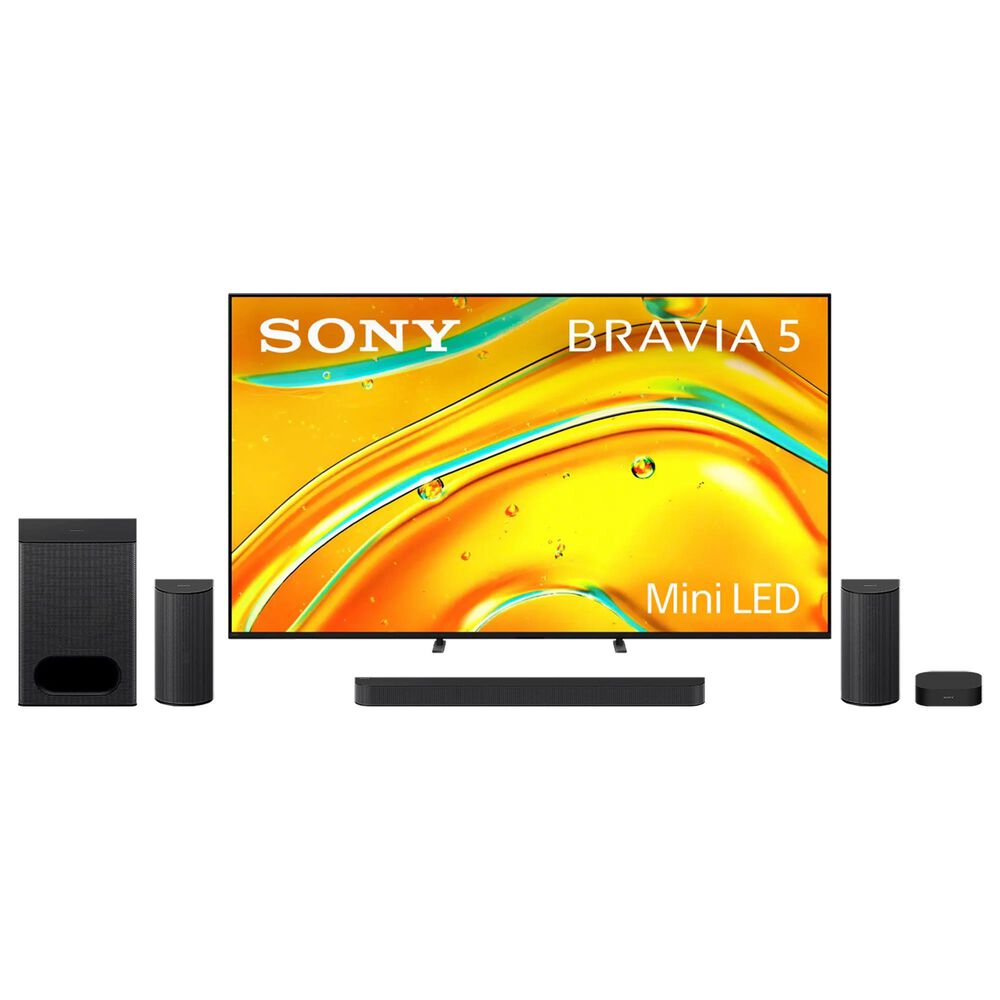 Sony 75" Class Bravia 5 Mini LED 4K HDR - Smart Google TV with Theater System 6 in Black, , large