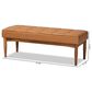 Baxton Studio Sanford Dining Bench with Tan Cushion in Walnut Brown, , large