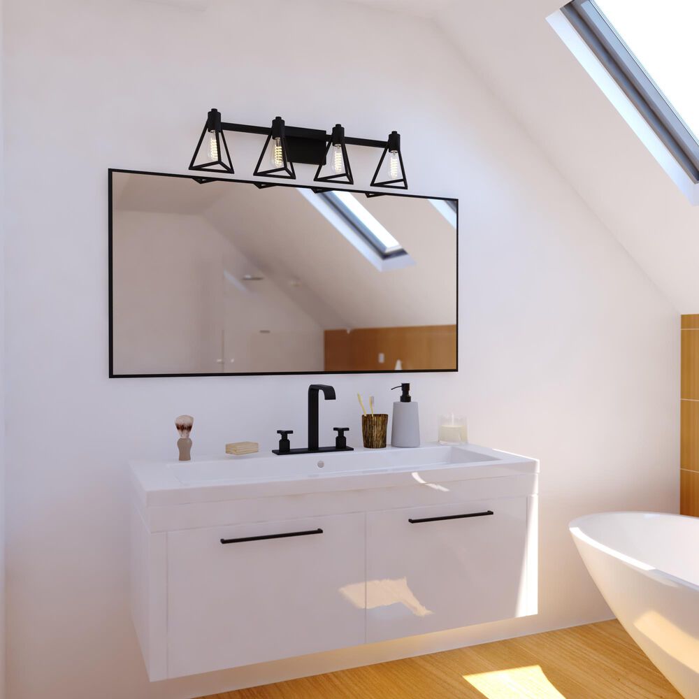 Vaxcel Ravenna 4-Light Bathroom Vanity in Matte Black, , large