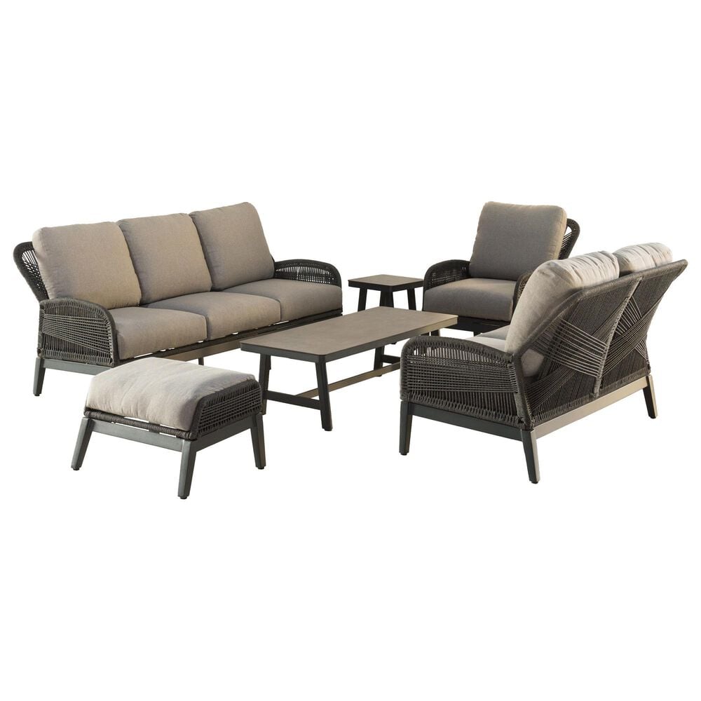GatherCraft Cyrus 6-Piece Patio Conversation Set in Mystic Taupe, , large