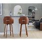 LumiSource Dahlia Swivel Bar Stool with Camel Upholstery in Walnut and Chrome (Set of 2), , large