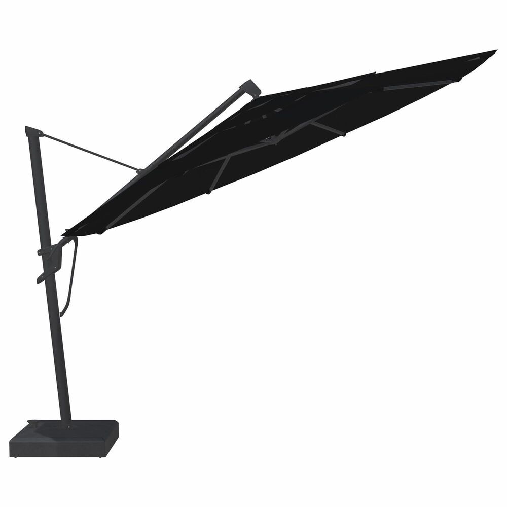 Garden Party Starlux AKZ Plus 13" Octagon Cantilever Umbrella with Base in Black, , large