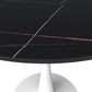 Leisuremod Leisuremod Bristol 35 round dining table White base with Black Sintered stone Top, , large
