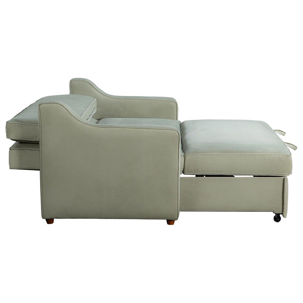 Lifestyle Solutions Delmar Convertible Loveseat with Sage Cushion in Brown, , large