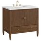 James Martin Vanities Myrrin 36" Vanity in Mid Century Walnut with 3 cm White Zeus Quartz Top, , large