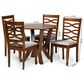 Baxton Studio Ariane 5-Piece Dining Set in Grey/Walnut Brown, , large