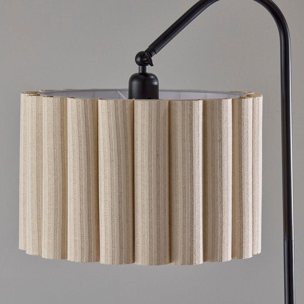 Adesso Caldwell Floor Lamp in Black and Natural, , large