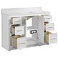 37B Lucerne 48" Single Bathroom Vanity in Bright White with Marble Top and Backsplash, , large
