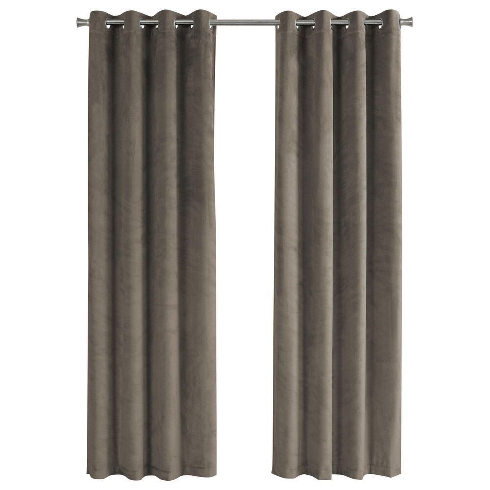 Monarch Specialties 52" x 84" Curtain Panel in Taupe (Set of 2), , large