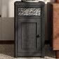 Furniture of America Piez Chair Side Table in Ash Gray and Stainless Steel, , large
