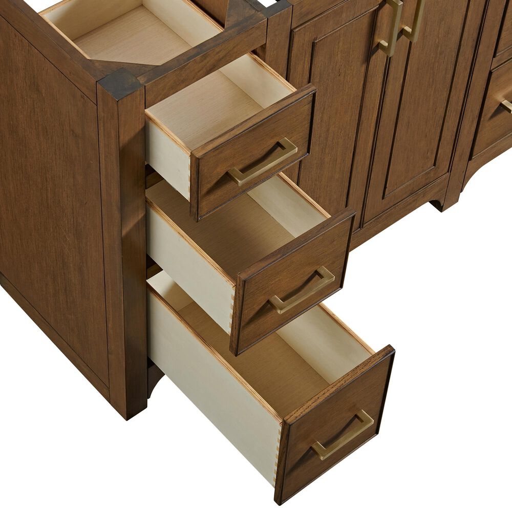 37B Lucerne 48" Single Bathroom Vanity in Dark Maplewood with Marble Top and Backsplash, , large