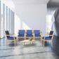 Regency Global Sourcing Regent WallGuard Guest and Reception Side Chair with Navy Blue Cushion in Noble Oak, , large