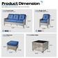 HOMLUX 6-Piece Patio Conversation Set with Coffee Table in Navy Blue, , large