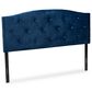 Baxton Studio Leone Queen Panel Headboard with Navy Blue Velvet in Dark Brown, , large