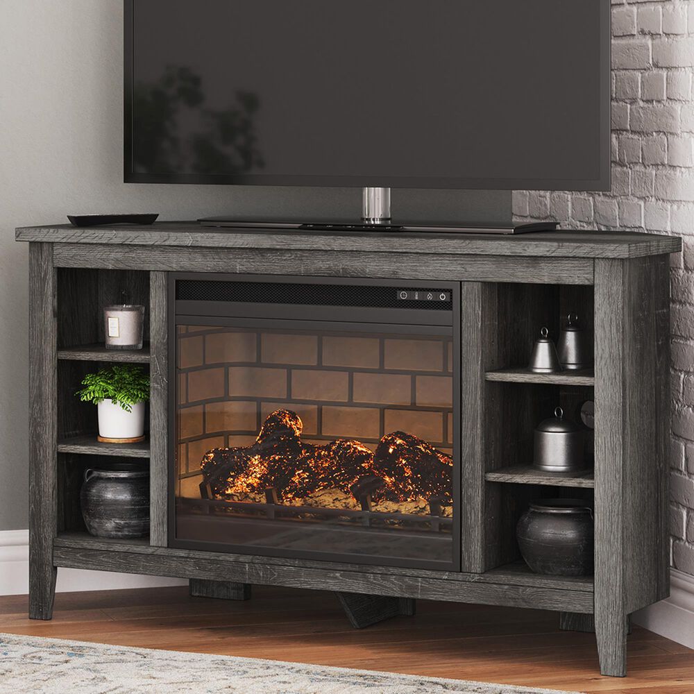 Ashley Arlenbry 48&quot; TV Stand with Electric Infrared Fireplace Insert in Weathered Oak, , large