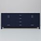 Lexora Home Jacques 72" Double Bathroom Vanity in Navy Blue with 2 cm White Quartz Top and Rectangular Sinks, , large