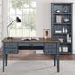 Wycliff Bay Fairmont 2-Piece Half Pedestal Desk with Bookcase Set in Dusty Blue and Natural, , large