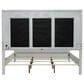 Belle Furnishings Reflections King Panel Bed with Gray Upholstered in Pearl White and Rhinestone, , large