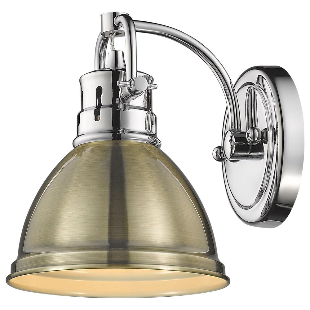 Golden Lighting Duncan 1-Light Bath Vanity in Chrome and Aged Brass, , large