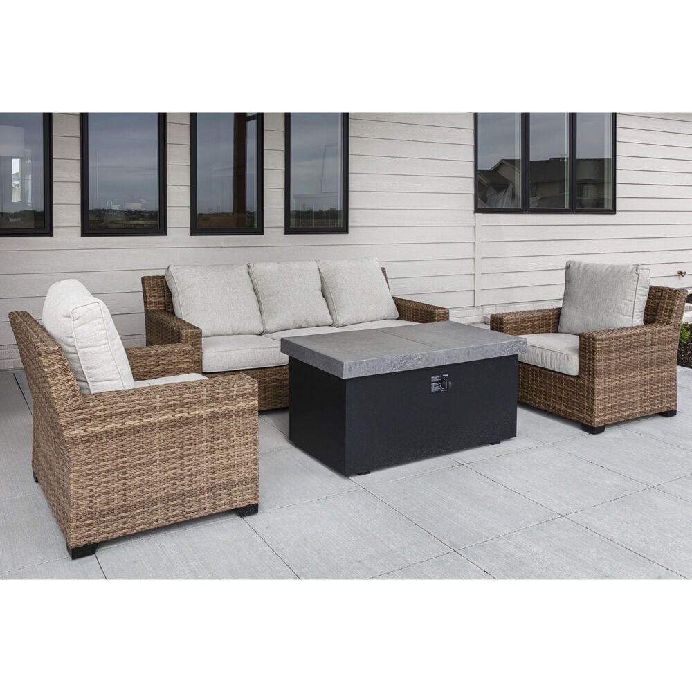 Plank and Hide Laredo Patio Sofa in Abigail Linen and Light Brown, , large